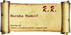 Rocska Rudolf névjegykártya